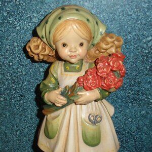 "Ten Roses For You" Anri 6" Wood Carving by Sarah Kay SIGNED BERNARDI With Box!